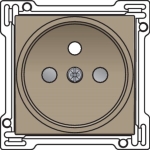 Afwerkingsset voor stopcontact met penaarde en kinderveiligheid 21mm Bronze