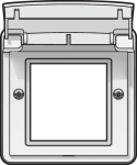 Cadre d’adaptation avec couvercle pour fonctions 45 x 45mm dans des boîtes en saillie étanches Blanc