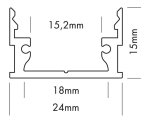 Profil Blanc M - Line low 3000 x 24 x 15mm