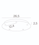 Ceiling base brushed Brass 5 outputs
