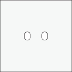 Plaque de recouvrement simple, pour des fonctions d'interrupteur double, Niko toggle White steel