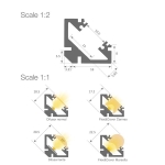 Led profile Sophia Black anodised (length = 2m)