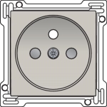 Afwerkingsset voor stopcontact met penaarde en kinderveiligheid, inbouwdiepte 28,5mm, Light Grey