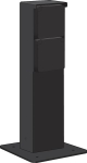 Splashproof garden post with double socket outlet, pin earthing and baseplate, Black