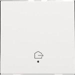 Afwerkingsset met lens voor geconnecteerde enkelvoudige schakelaar met symbool woning verlaten,