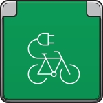 Spuitwaterdicht opbouwfietsoplaadpunt 16A / 250Vac met penaarde, kinderveiligheid Grijs