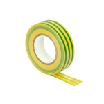Insulation tape, flame - retardant, Yellow / Green. 19mm wide, 0.13mm thick, 20m long