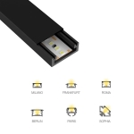 Diffuseur Noir & Blanc easy-on pour profils Led (longueur = 2m)