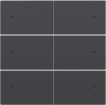 Afwerkingsset voor 6 - voudige potentiaalvrije drukknop 24V met Led Anthracite