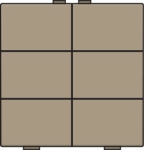 Bouton - poussoir sextuple pour Niko Home control Bronze