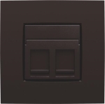 Centrale plaat data 2 x RJ dark Brown