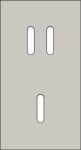 Plaque de recouvrement double, verticale 71mm d'entraxe, pour une fonction de commutation double et