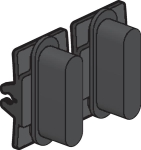 Niko rocker set voor tweevoudige schakelfuncties, Pure Alu Black brushed