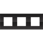 Drievoudige afdekplaat met 71mm centerafstand Niko Pure liquid Black