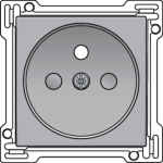 Afwerkingsset voor stopcontact met penaarde en kinderveiligheid, inbouwdiepte 28,5mm, Sterling