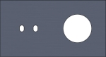 Double cover plate, horizontal 71mm centre distance, for a double switching function and a socket f