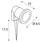 Nautilus spike, Silver-Grey, Gu10, maximum 35W, including 1.5m cable with mains plug