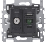 Combinaison coax avec connexion RJ45 UTP cat6A, prêt pour l'alimentation PoE++, modèle plat, inclus