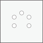 Afwerkingsset voor 5 - polige telefooncontactdoos White Steel