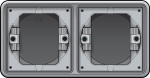 Double horizontal flush - mounting frame, Grey
