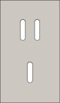 Tweevoudige afdekplaat, verticaal 60mm centerafstand, voor een tweevoudige en een enkelvoudige schak