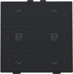 Dubbele motorsturingsbediening met Led voor Niko Home control Black Coated