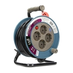 Kabelhaspel, Grijs, Schuko voeding: 4 x 250Vac; maximale belasting: 2500W; 15m kabel, Grijs