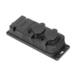 Prolongateur multiprise robuste, caoutchouc, Schuko IP44, 2 prises Schuko, boîtier ignifugé, profil