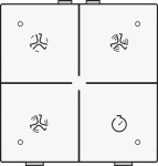 Commande de ventilation avec Led pour Niko Home control White Steel