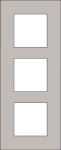 Drievoudige afdekplaat, 60mm centerafstand, verticaal, Niko Pure steel Champagne