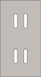 Double cover plate, vertical 71mm center distance, for double switch functions, Niko rocker steel Ch