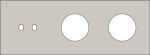 Triple cover plate, horizontal 71mm centre distance, for a double switching function and two socket