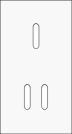 Double cover plate, vertical 71mm centre distance, for single and double switching function, Niko R