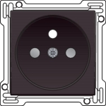 Afwerkingsset voor stopcontact met penaarde en kinderveiligheid, inbouwdiepte 28,5mm, dark Brown