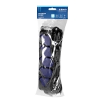 Robuuste, spatwaterdichte IP44 verlengstekkerdozen, met rubberen snoer, 5 stekkerdozen 2 polig + A