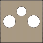 Afwerkingsset voor 2 enkelvoudige coaxaansluitingen voor TV en FM en een satellietaansluiting Bronze