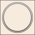 Set de finition avec anneau transparent sans symbole pour bouton-poussoir 6A avec Led couleur Creme