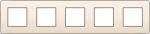 Plaque quintuple horizontale entraxe 71mm Creme