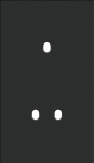 Tweevoudige afdekplaat, verticaal 60mm centerafstand, voor een enkelvoudige en een tweevoudige schak