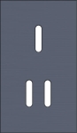 Tweevoudige afdekplaat, verticaal 60mm centerafstand, voor een enkelvoudige en een tweevoudige schak