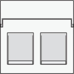 Centrale plaat data 2 x RJ White Steel