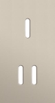 Tweevoudige afdekplaat, verticaal 71mm centerafstand, voor een enkelvoudige en een tweevoudige schak