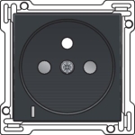 Afwerkingsset met doorschijnende lens voor stopcontact met spanningsaanduiding Anthracite