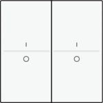 Touche double avec marquage I et 0 pour interrupteur sans fil ou bouton - poussoir 4 boutons de cde