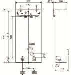 Elektronisch geregelde comfort-doorstromer, 18kW / 400V, LCD-display onderbouw montage voor