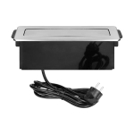 Boîtier d'alimentation encastré pour meuble avec bord fraisé plat, chargeur USB de type Schuko, un c