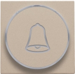 Afwerkingsset met doorschijnende ring met belsymbool voor drukknop 6A met amberkleurige Led