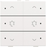 Commande de variateur double avec Led pour Niko Home control 6 x White Steel