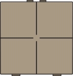 Bouton - poussoir quadruple pour Niko Home control Bronze
