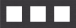 Drievoudige afdekplaat, 71mm centerafstand, Niko Pure Alu Black brushed